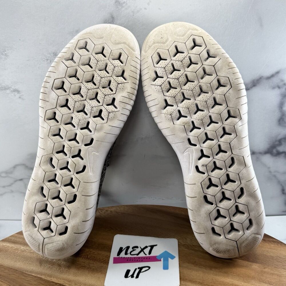 Men's Size 7 fits Womens 8.5-Nike Free RN Flyknit 2018 Running Shoes ‘Oreo’ - Picture 6 of 9